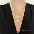 Shangjie OEM gold pearl jewelry necklace sets minimalist necklace multi layered long initial necklaces